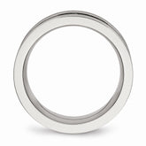 Sophia Jewelers Stainless Steel Black CZ Wedding Band with Brushed Finish